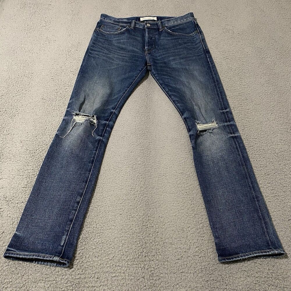 Gap Selvedge Skinny Jeans Mens 30x30 Blue Kaihara Japanese Denim Distressed